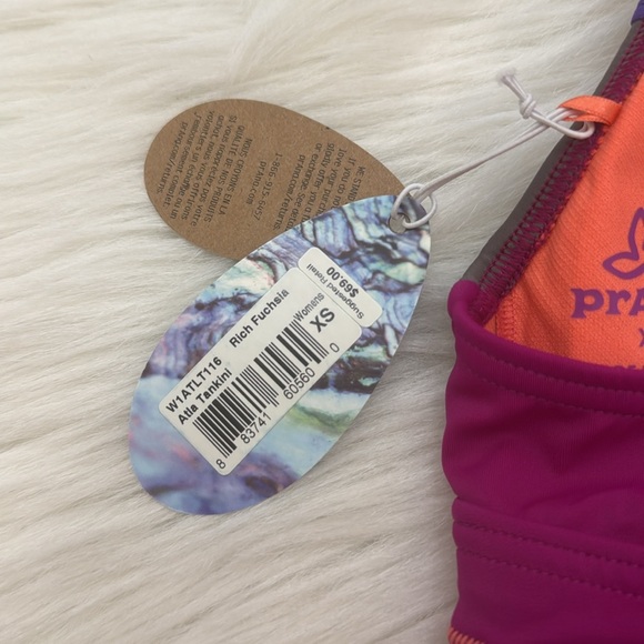 Prana Alta Tankini Rich Fuchsia Multi-Color Swim Top XS - Picture 11 of 15